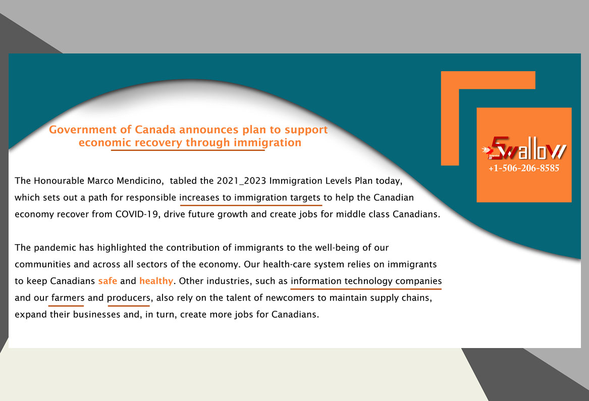Government of Canada announces plan to support economic recovery through immigration