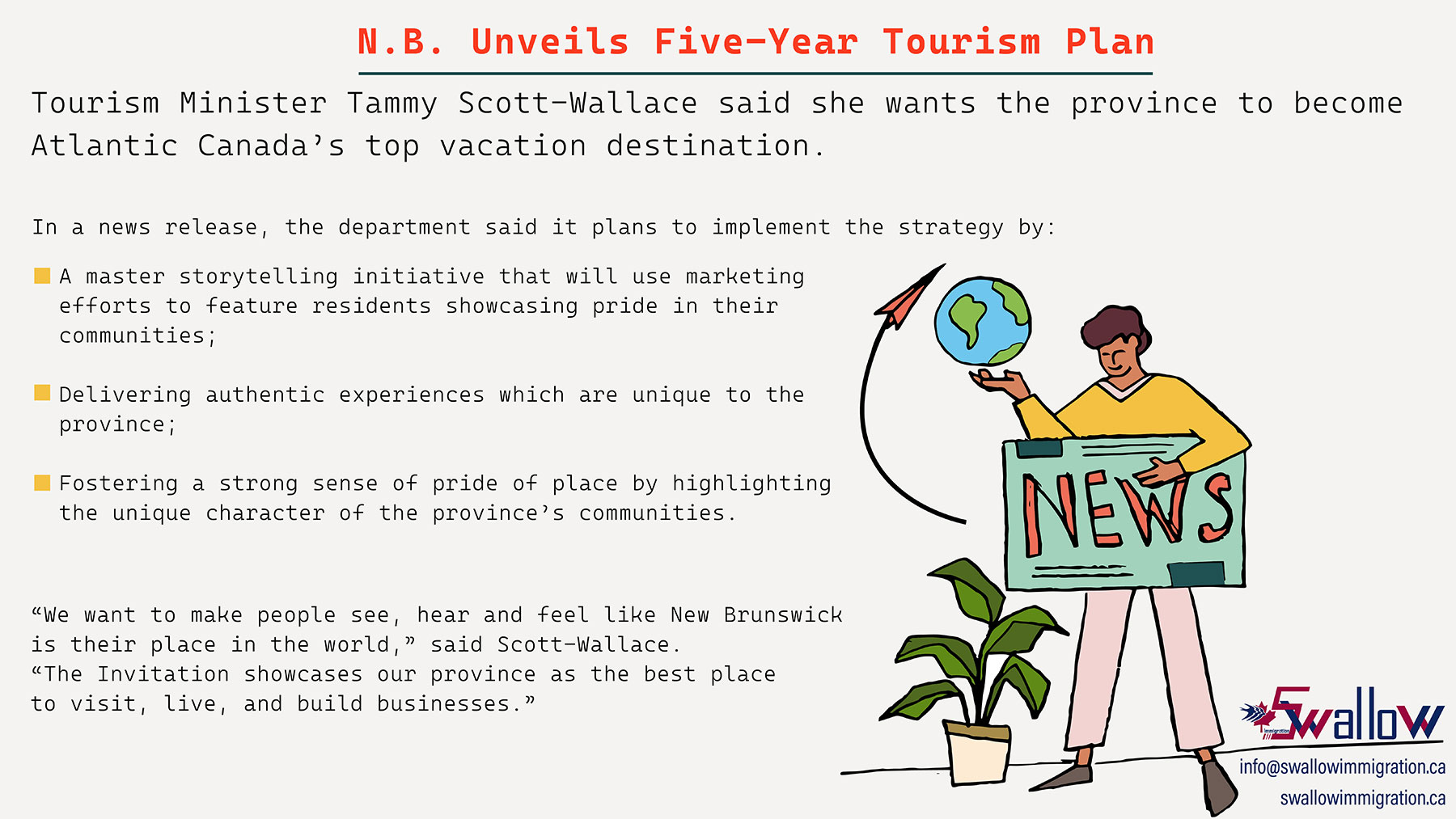N.B. Unveils Five-Year Tourism Plan