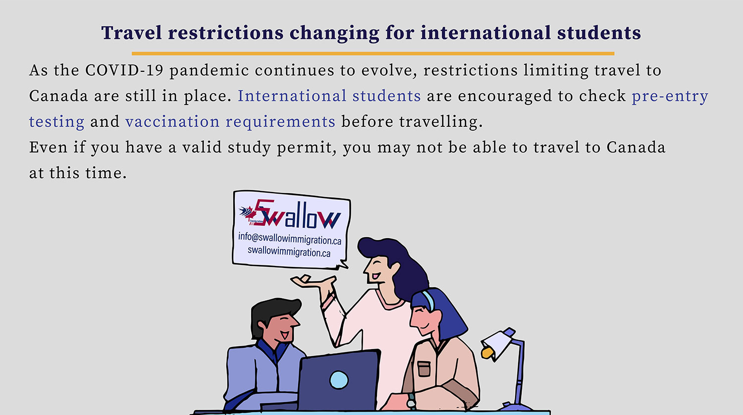 Travel restrictions changing for international students