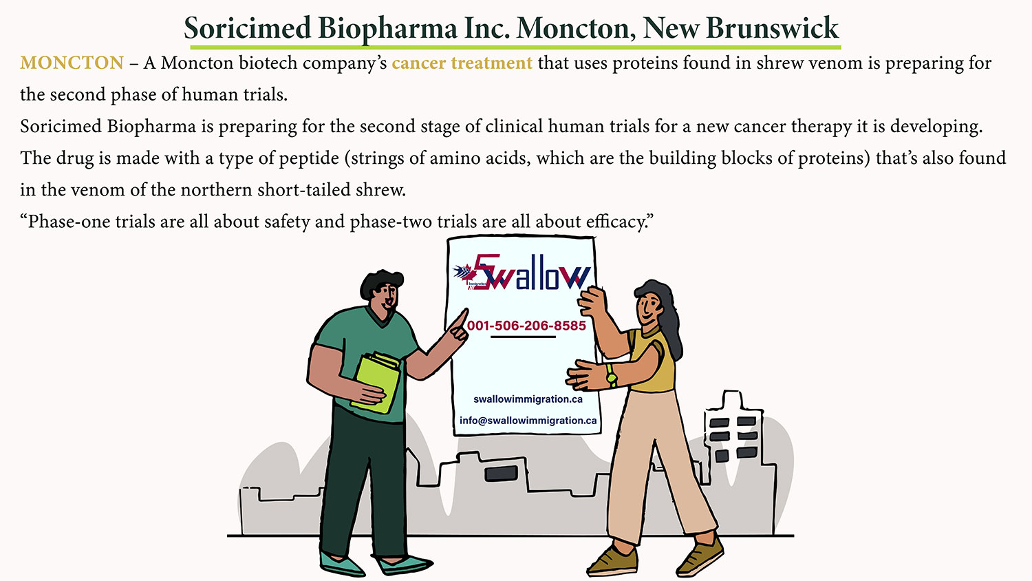 Soricimed Biopharma Inc. Moncton, New Brunswick: