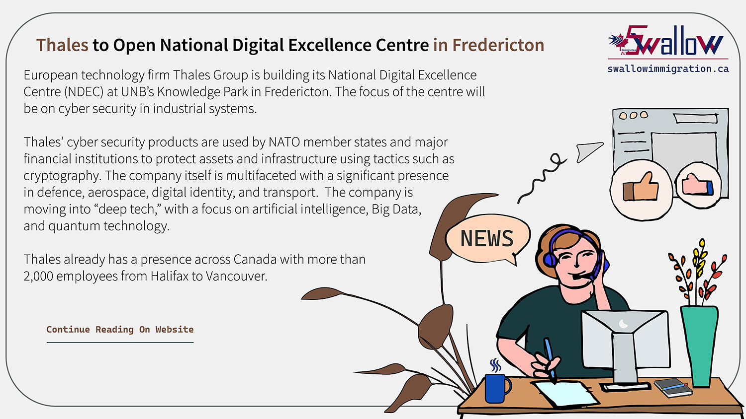 Thales to Open National Digital Excellence Centre in Fredericton