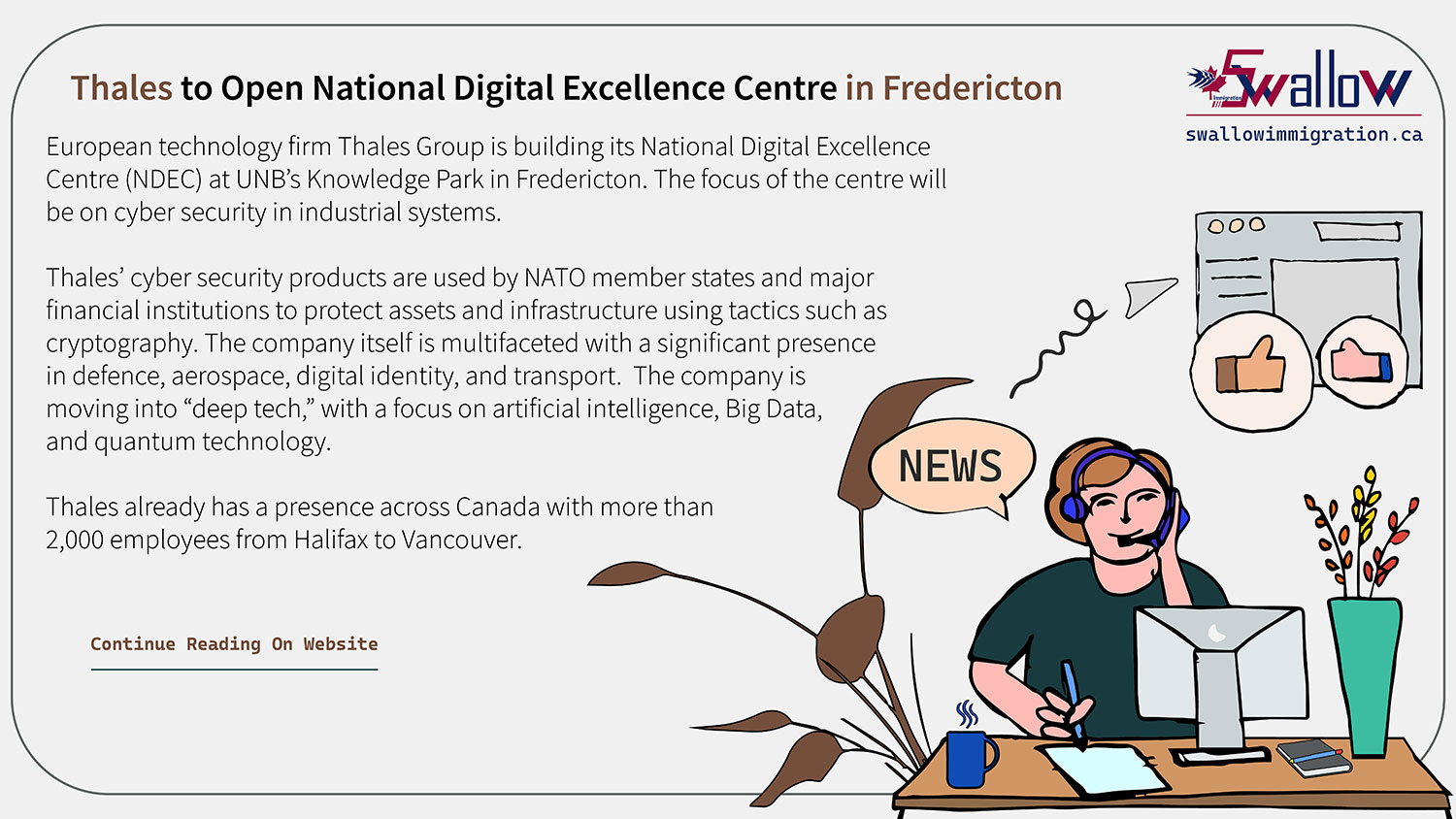 Thales to Open National Digital Excellence Centre in Fredericton 