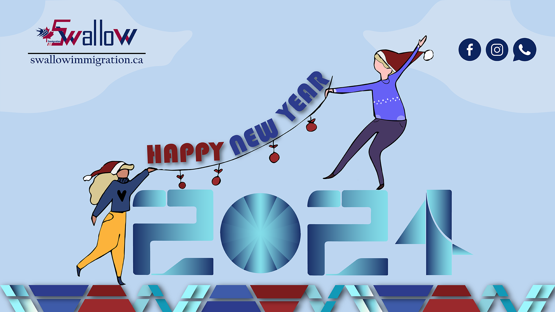 Happy New Year 2024 from Swallow Immigration!