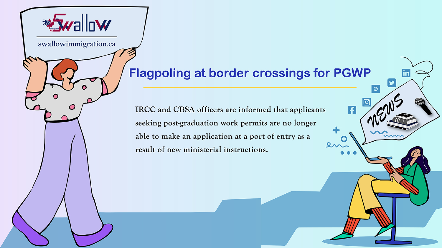 Flagpoling at border crossings for PGWP