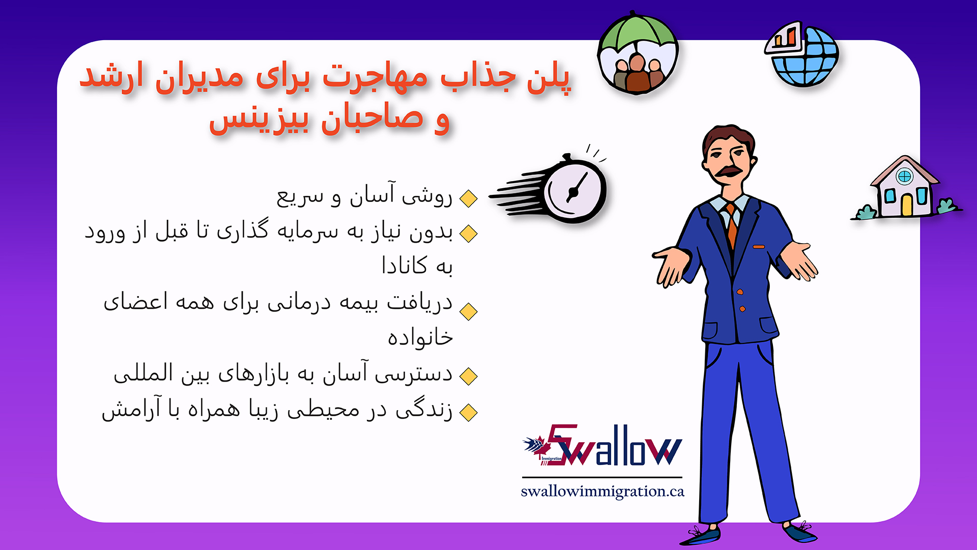 پلن جذاب مهاجرت برای مدیران ارشد و صاحبان بیزینس