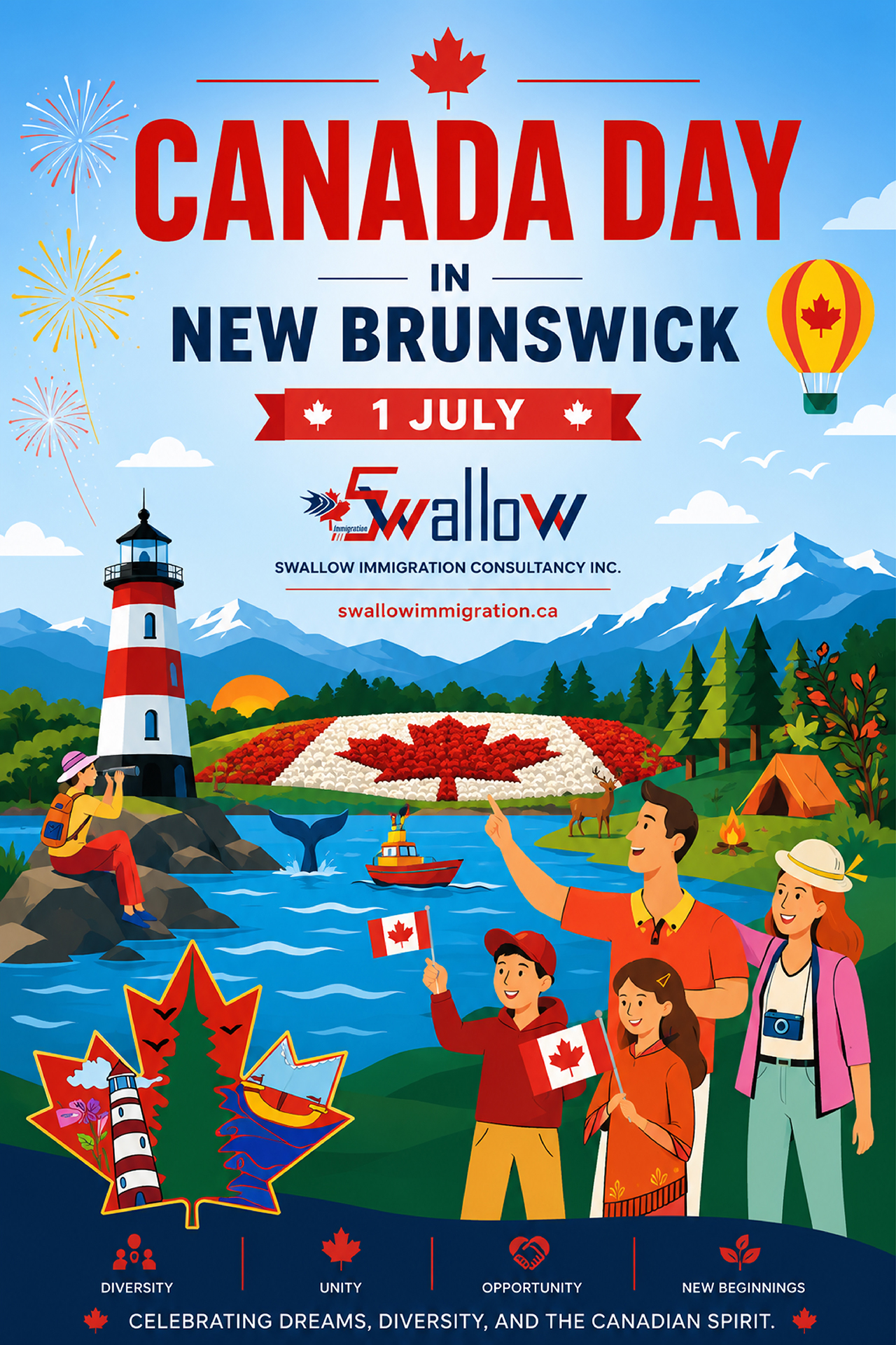 🍁 روز ملی کانادا مبارک از سوی Swallow Immigration Consultancy Inc. 🇨🇦